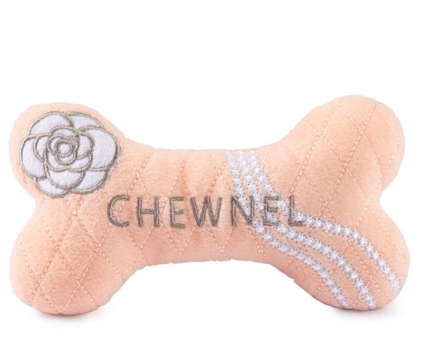 Product Image and Link for Chewnel Pink Pearls Bone Dog Toy