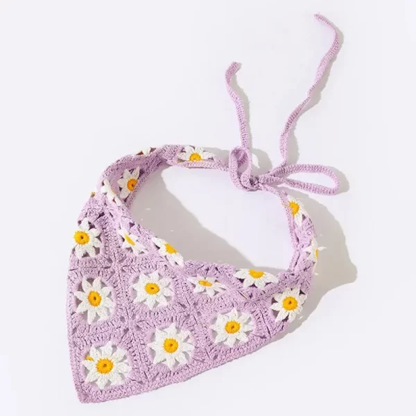 Product Image and Link for Crochet Flower Bandana Hair Scarf