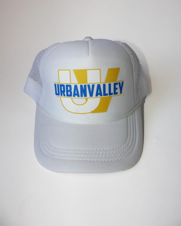 Product Image and Link for White Urban Valley Trucker Hat