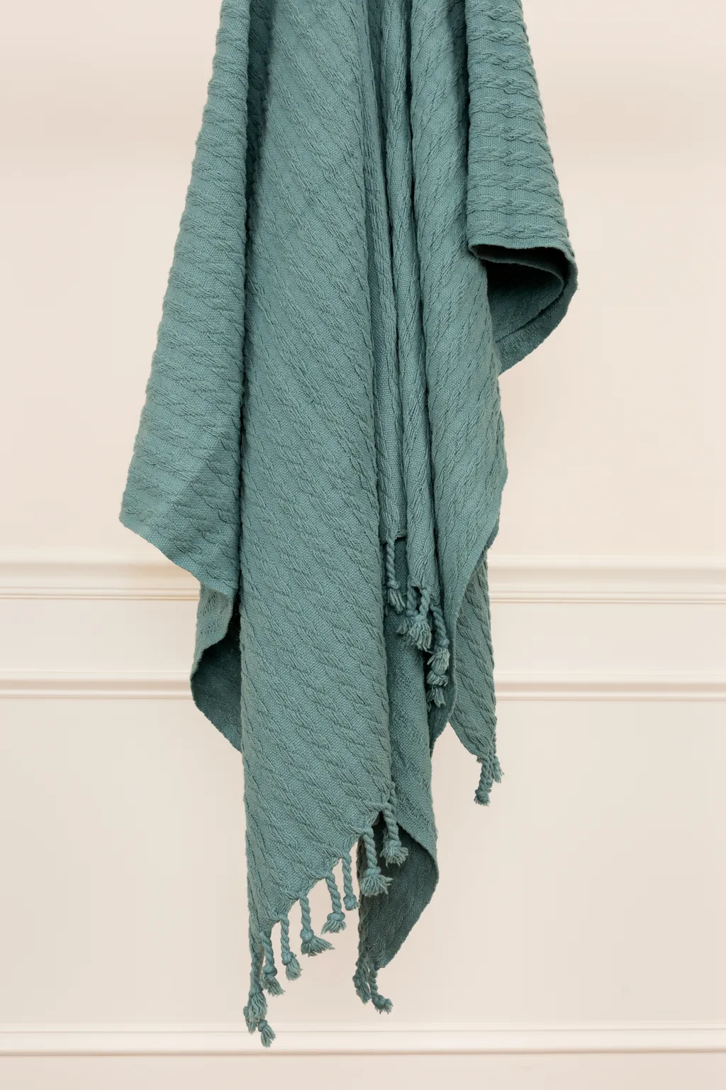 Teal cotton 2025 throw