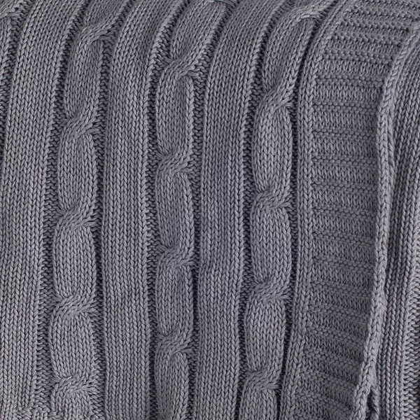Product Image and Link for 50In. X 60In. Grey Cable Knit Throw
