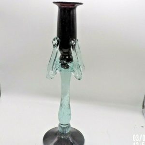 Product Image and Link for Gorgeous Black Amethyst & Clear Crystal Candle Stick Holder 10 5/8″