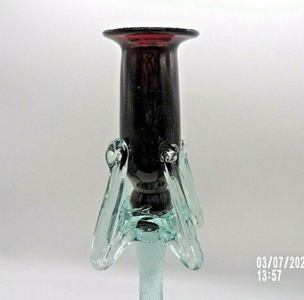Product Image and Link for Gorgeous Black Amethyst & Clear Crystal Candle Stick Holder 10 5/8″