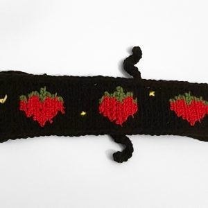 Product Image and Link for Crochet Strawberry Cottage Core Black Color Headband Flower Girl