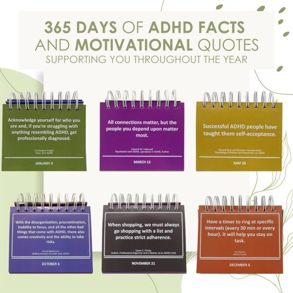 Product Image and Link for ADHD Perpetual Motivational Desktop Calendar