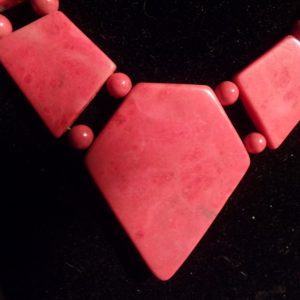 Product Image and Link for Vintage Jay King Mine Finds DTR Sterling Silver Pink Coral Panels Necklace