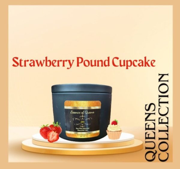 Product Image and Link for Queens Candle Strawberry Pound Cupcake