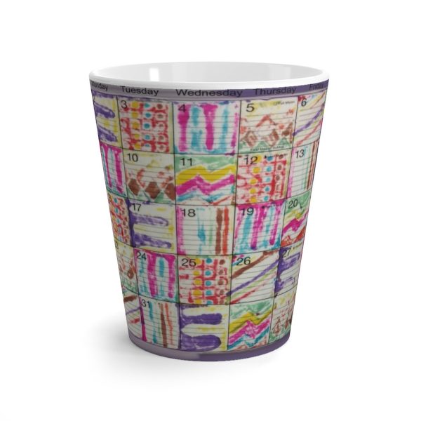 Product Image and Link for Latte mug 12oz:  “Psychedelic Calendar(tm)” – Seeped – No Text