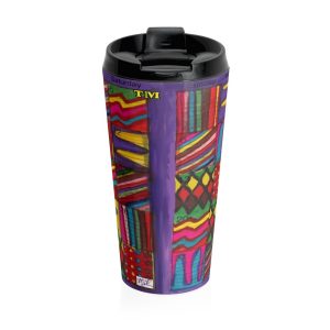 Product Image and Link for Stainless Steel Travel Mug:  Psychedelic Calendar(tm) – Vibrant – No Text