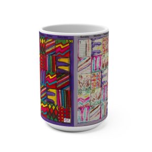 Product Image and Link for Mug 15oz:  “Psychedelic Calendar(tm)” – Vibrant/Seeped – No Text