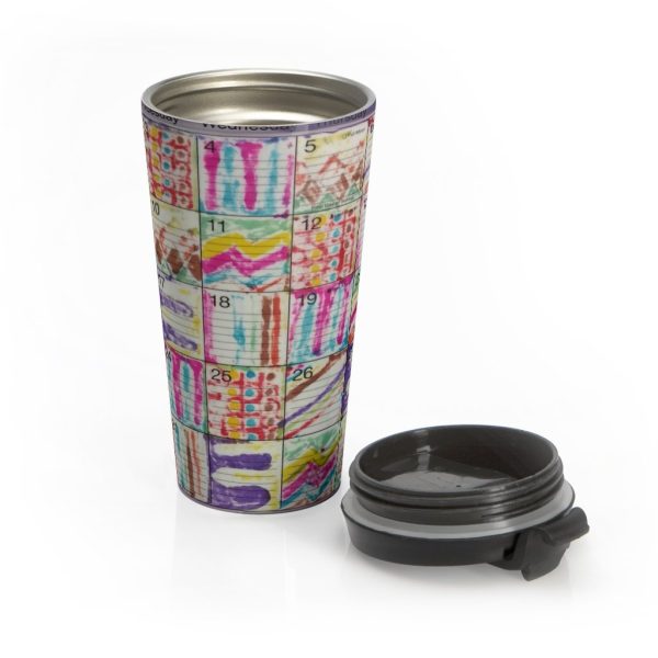 Product Image and Link for Stainless Steel Travel Mug:  Psychedelic Calendar(tm) – Seeped – No Text