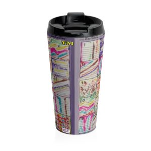 Product Image and Link for Stainless Steel Travel Mug:  Psychedelic Calendar(tm) – Seeped – No Text