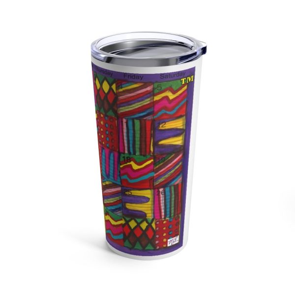 Product Image and Link for Tumbler 20oz:  “Psychedelic Calendar(tm)” – Vibrant – No Text