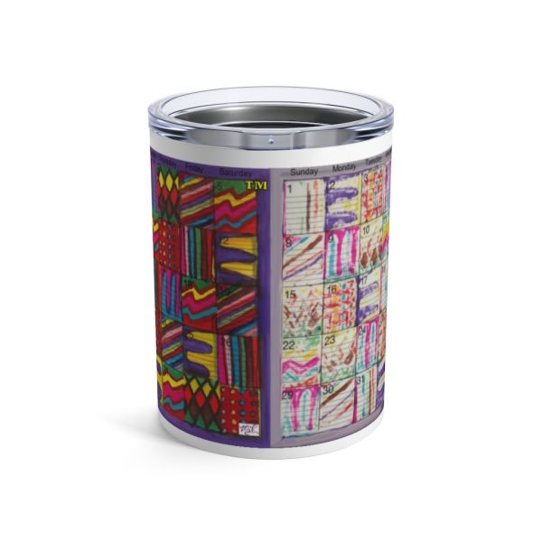 Product Image and Link for Tumbler 10oz:  “Psychedelic Calendar(tm)” – Vibrant/Seeped – No Text