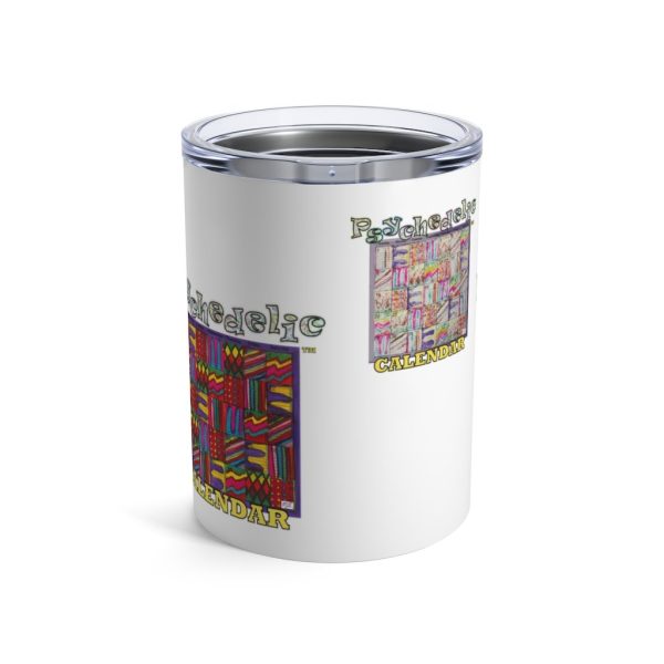 Product Image and Link for Tumbler 10oz:  Psychedelic Calendar(tm) – Four Prints – Dark Large – No Text