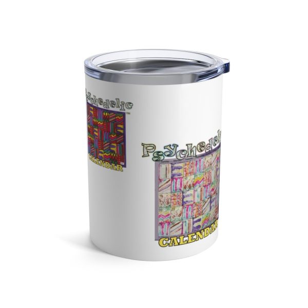 Product Image and Link for Tumbler 10oz:  Psychedelic Calendar(tm) – Four Prints – Pastels Large – No Text