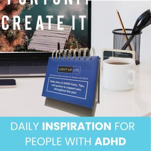 Product Image and Link for ADHD Perpetual Motivational Desktop Calendar