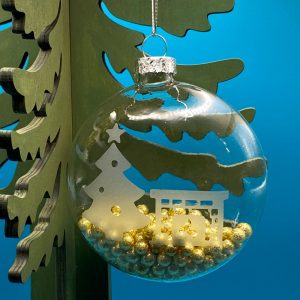 Product Image and Link for Christmas Ornament – 3″ Fireplace & Christmas Tree
