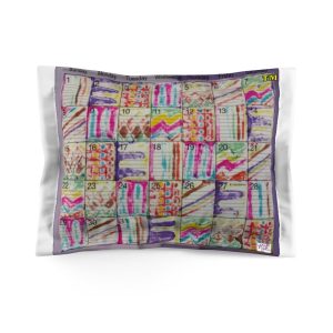 Product Image and Link for Microfiber Pillow Sham Standard:  “Psychedelic Calendar(tm)” – Seeped/One-Sided