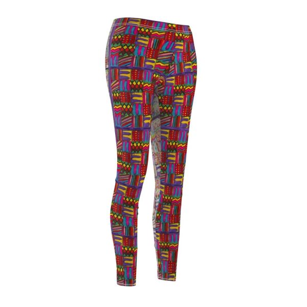 Product Image and Link for Women’s Cut & Sew Casual Leggings:  Psychedelic Calendar(tm) – Front Dark Colors – Back Pastels