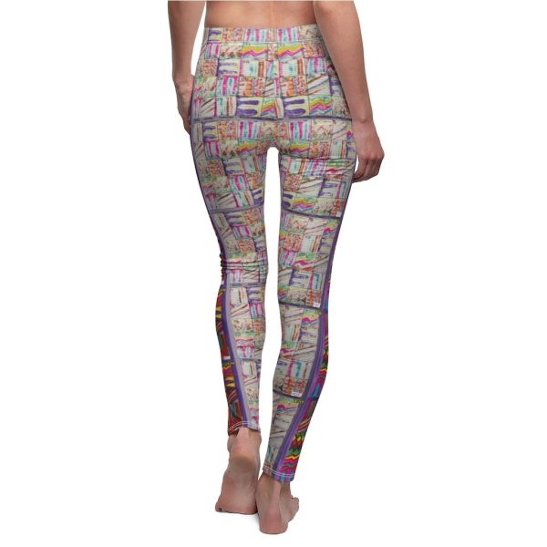Product Image and Link for Women’s Cut & Sew Casual Leggings:  Psychedelic Calendar(tm) – Front Dark Colors – Back Pastels