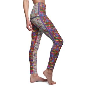 Product Image and Link for Women’s Cut & Sew Casual Leggings:  Psychedelic Calendar(tm) – Left Side Pastels – Right Side Dark Colors