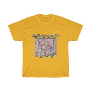 Product Image and Link for Unisex Heavy Cotton Tee:  “Psychedelic Calendar(tm)” – Pastels