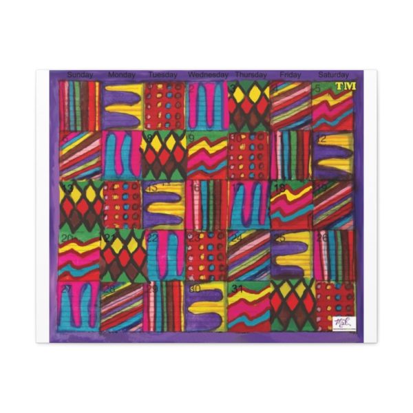 Product Image and Link for Canvas Gallery Wraps:  “Psychedelic Calendar(tm)” – Vibrant – White Sides