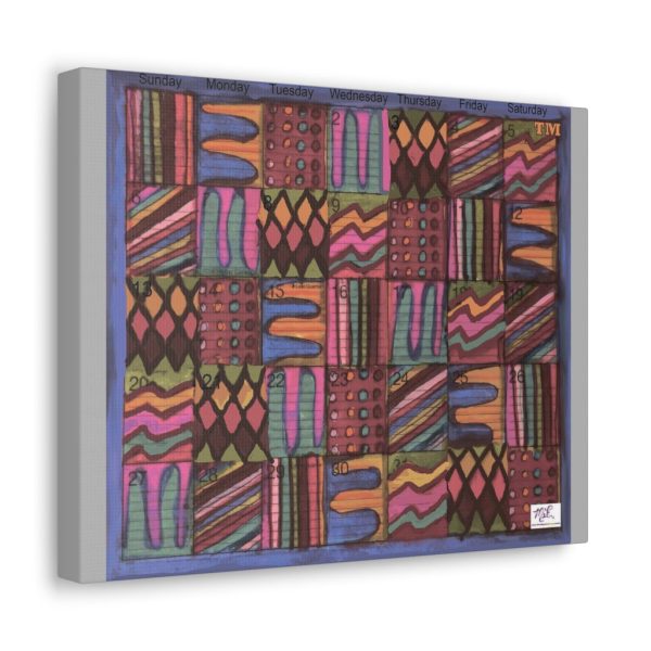 Product Image and Link for Canvas Gallery Wraps:  “Psychedelic Calendar(tm)” – Muted – Light Gray Sides