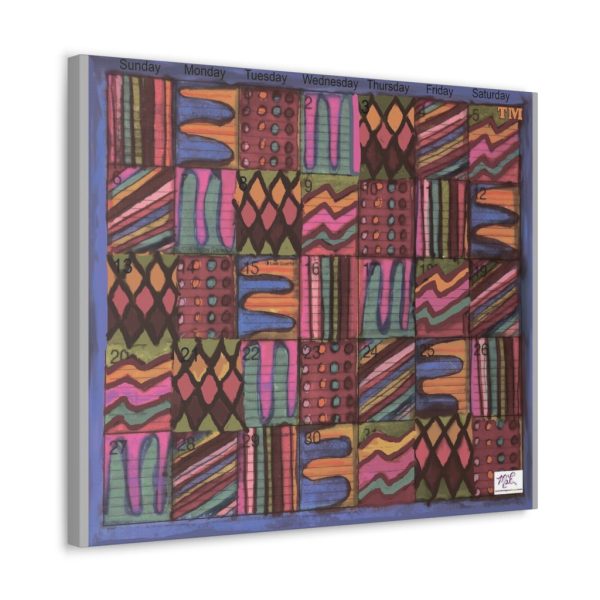 Product Image and Link for Canvas Gallery Wraps:  “Psychedelic Calendar(tm)” – Muted – Light Gray Sides