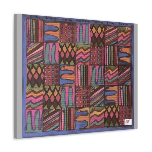 Product Image and Link for Canvas Gallery Wraps:  “Psychedelic Calendar(tm)” – Muted – Light Gray Sides