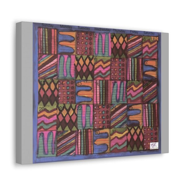 Product Image and Link for Canvas Gallery Wraps:  “Psychedelic Calendar(tm)” – Muted – Light Gray Sides