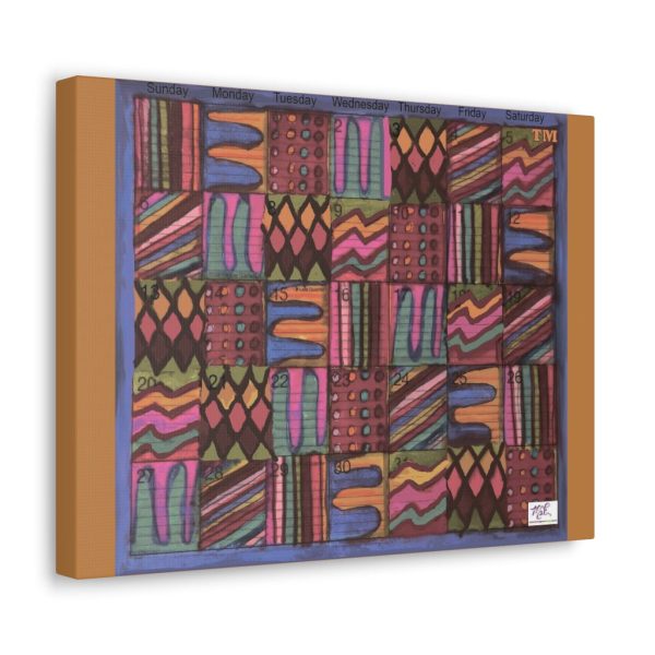 Product Image and Link for Canvas Gallery Wraps:  “Psychedelic Calendar(tm)” – Muted – Light Brown Sides