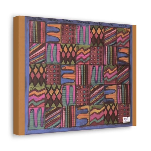 Product Image and Link for Canvas Gallery Wraps:  “Psychedelic Calendar(tm)” – Muted – Light Brown Sides