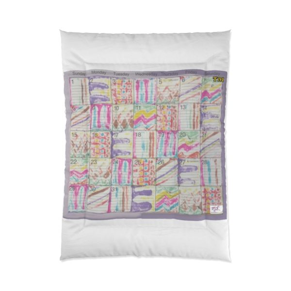 Product Image and Link for Comforter: “Psychedelic Calendar(tm)” – Seeped – Four Sizes – White