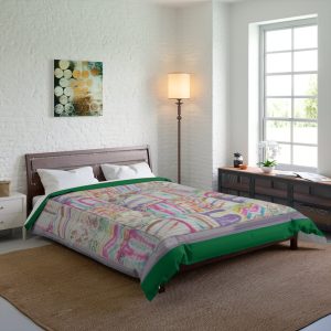 Product Image and Link for Comforter: “Psychedelic Calendar(tm)” – Seeped – Four Sizes – Dark Green
