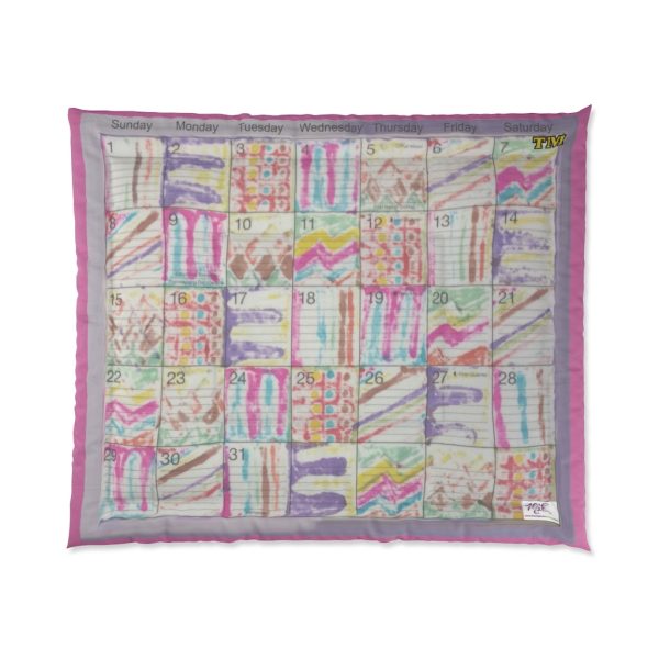 Product Image and Link for Comforter: “Psychedelic Calendar(tm)” – Seeped – Four Sizes – Pink