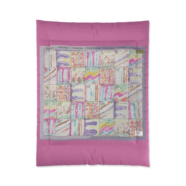 Product Image and Link for Comforter: “Psychedelic Calendar(tm)” – Seeped – Four Sizes – Pink