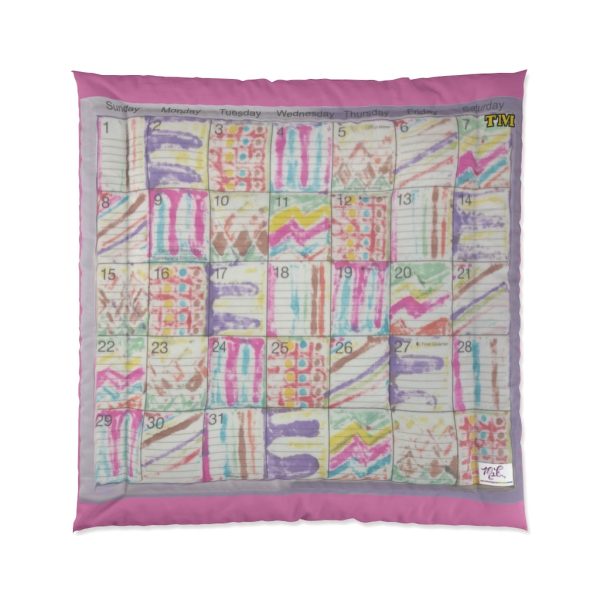 Product Image and Link for Comforter: “Psychedelic Calendar(tm)” – Seeped – Four Sizes – Pink