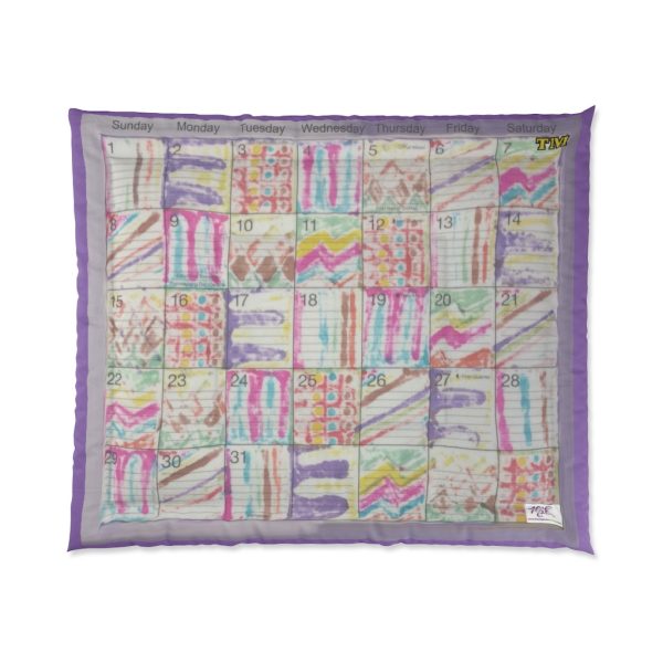 Product Image and Link for Comforter: “Psychedelic Calendar(tm)” – Seeped – Four Sizes – Lavendar