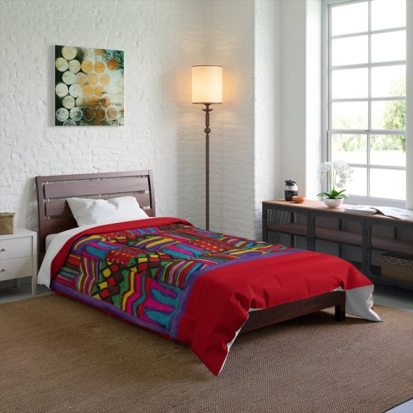 Product Image and Link for Comforter: “Psychedelic Calendar(tm)” – Vibrant – Four Sizes – Red