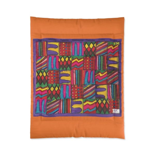 Product Image and Link for Comforter: “Psychedelic Calendar(tm)” – Vibrant – Four Sizes – Orange