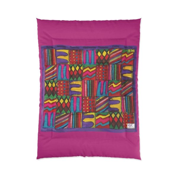 Product Image and Link for Comforter: “Psychedelic Calendar(tm)” – Vibrant – Four Sizes – Dark Pink
