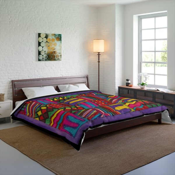 Product Image and Link for Comforter: “Psychedelic Calendar(tm)” – Vibrant – Four Sizes – Black