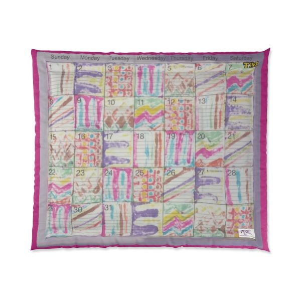 Product Image and Link for Comforter: “Psychedelic Calendar(tm)” – Seeped – Four Sizes – Dark Pink