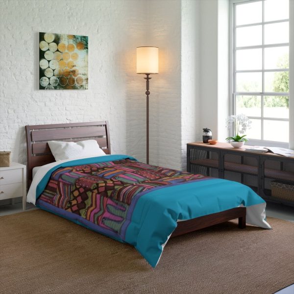 Product Image and Link for Comforter: “Psychedelic Calendar(tm)” – Muted – Four Sizes – Turquoise