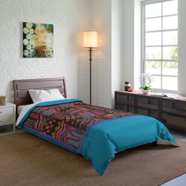 Product Image and Link for Comforter: “Psychedelic Calendar(tm)” – Muted – Four Sizes – Turquoise