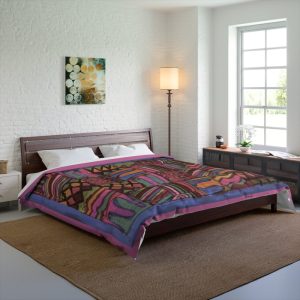 Product Image and Link for Comforter: “Psychedelic Calendar – Muted(tm)” – Four Sizes – Pink Background