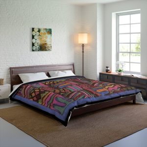 Product Image and Link for Comforter: “Psychedelic Calendar(tm)” – Muted – Four Sizes – Black