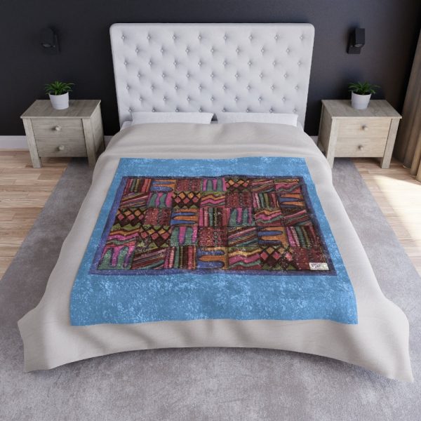 Product Image and Link for Crushed Velvet Blanket: “Psychedelic Calendar(tm)” – No Text – Muted